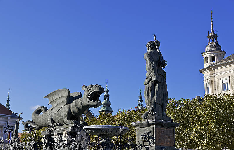 Neuer Platz in Klagenfurt mit Lindwurm