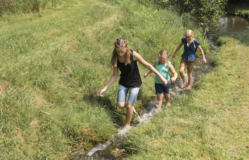 Geschmack der Kindheit - Kinder im Bach Fischzucht Prenter