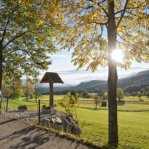 Paar beim Wandern am Dobratsch Rundwanderweg in Heilgengeist