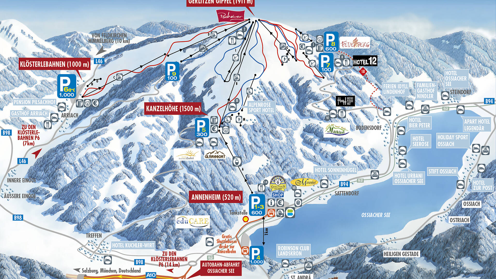 Skigebiete 2017 2018 Panoramakarten 15 GerlitzenAlpe