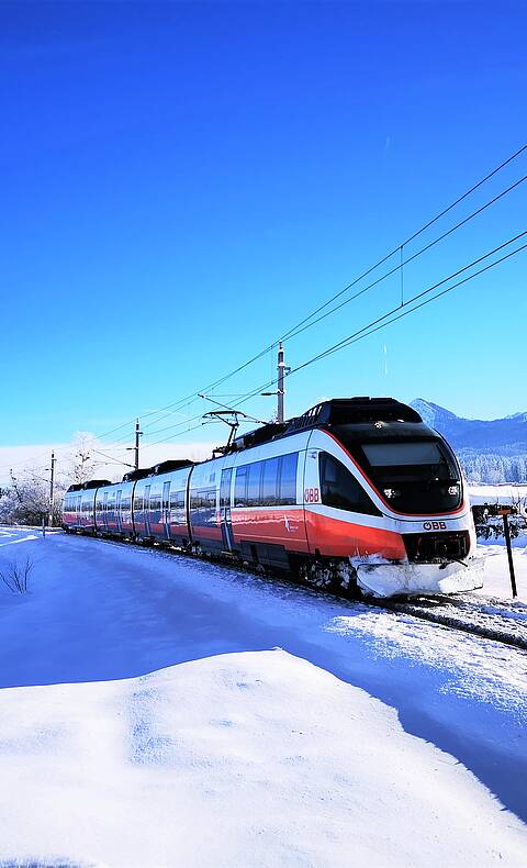 Mit der OEBB im Winter im Schnee autofrei unterwegs