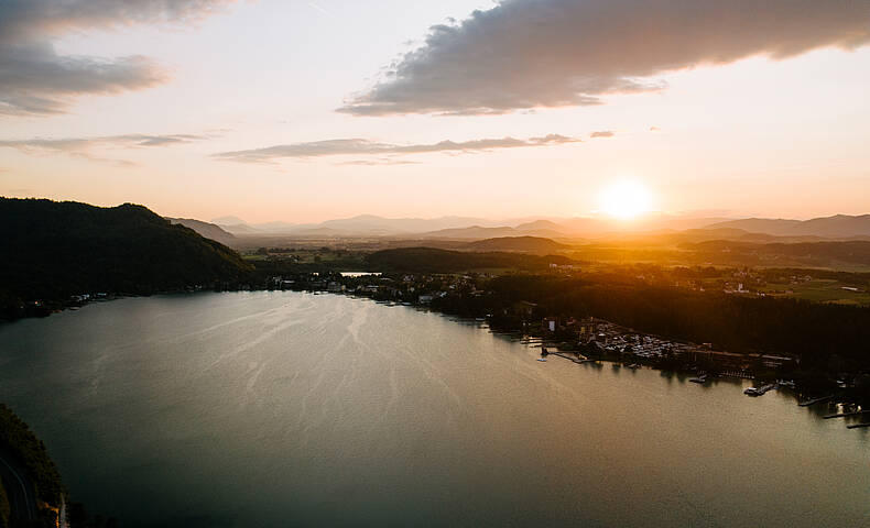 Region Klopeiner See Suedkaernten Abendstimmung Sonnenuntergang